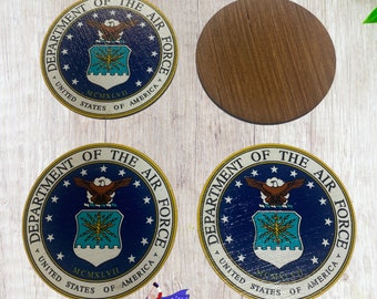One Coaster USAF WWII Aircraft Insignia Drink Coaster Leatherette Round Coasters US air force Dark Brown One Coaster USAF WWII Aircraft Insignia Drink Coaster Leatherette Round Coasters US air force Dark Brown