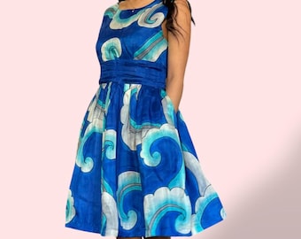 S, M- silk dress, party n cocktail dress. Floral dress. Wedding guest dress. Formal dress. Knee length dress.