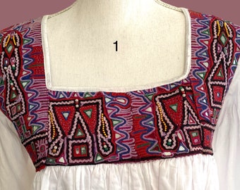 Mirror embroidered babydoll dress summer wedding party festival. Tribal Kutch hand embroidery. 100% cotton.  Size small