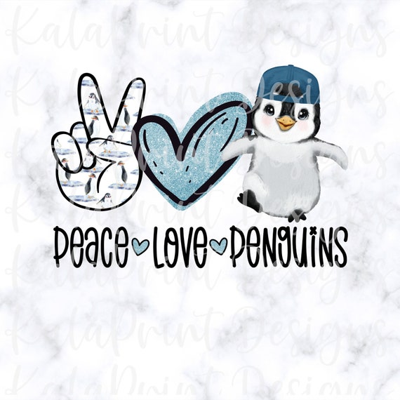 Peace Love Penguins PNG Penguin Lover Penguin With Baseball | Etsy