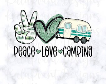 Frieden Liebe Camping PNG Camping Liebhaber Camper PNG Camp Leben Png-Datei für Sublimation Druck DTG Druck bereit zum Drucken Sublimation Download