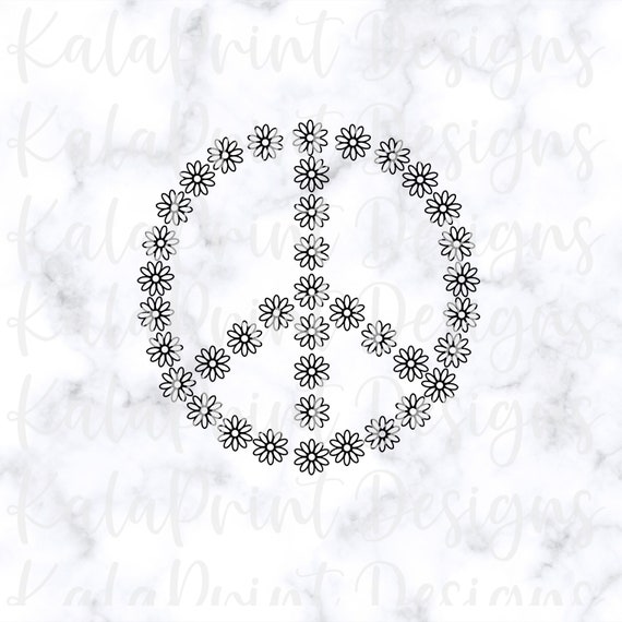 Download Peace Sign Svg Daisy Flower Svg Floral Svg Hippie Svg Png File Etsy