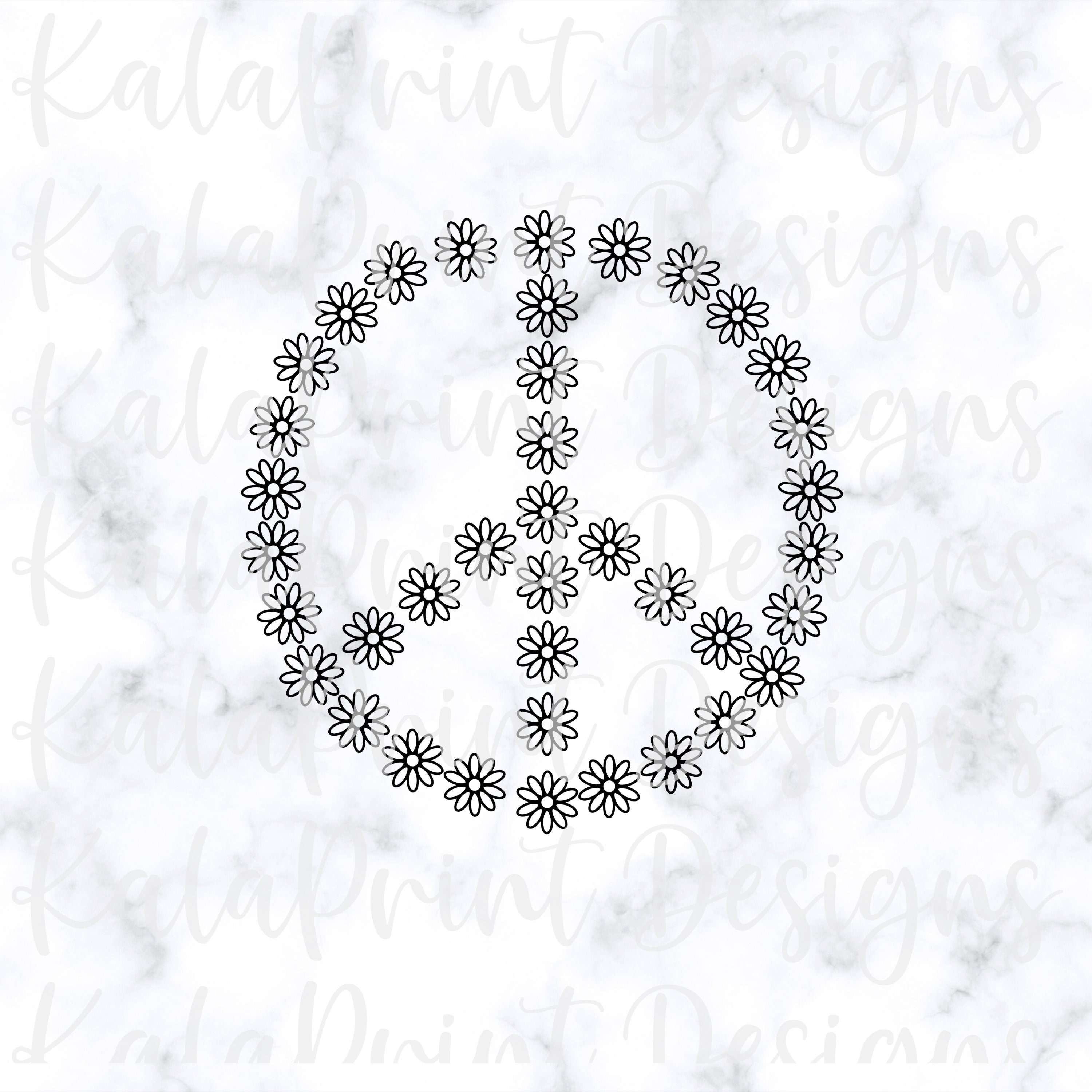 Peace Sign SVG Daisy Flower SVG Floral SVG Hippie Svg Png File - Etsy