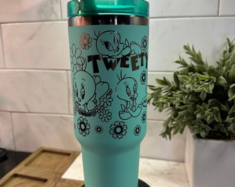 40oz Tweety Bird Theme Tumbler