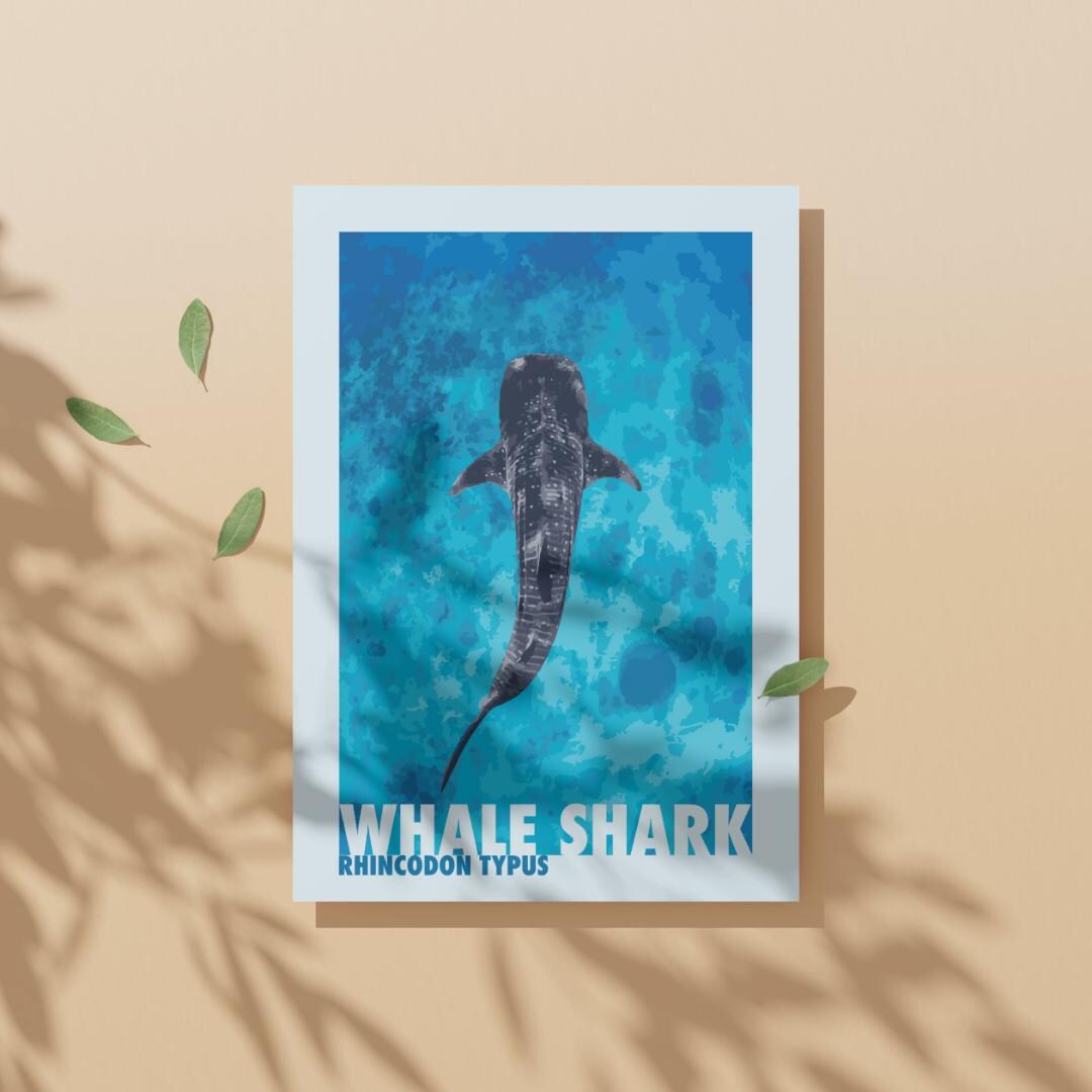 Whale Shark Wall Art | Ocean Wildlife Print | Home Decor | Living Room ...