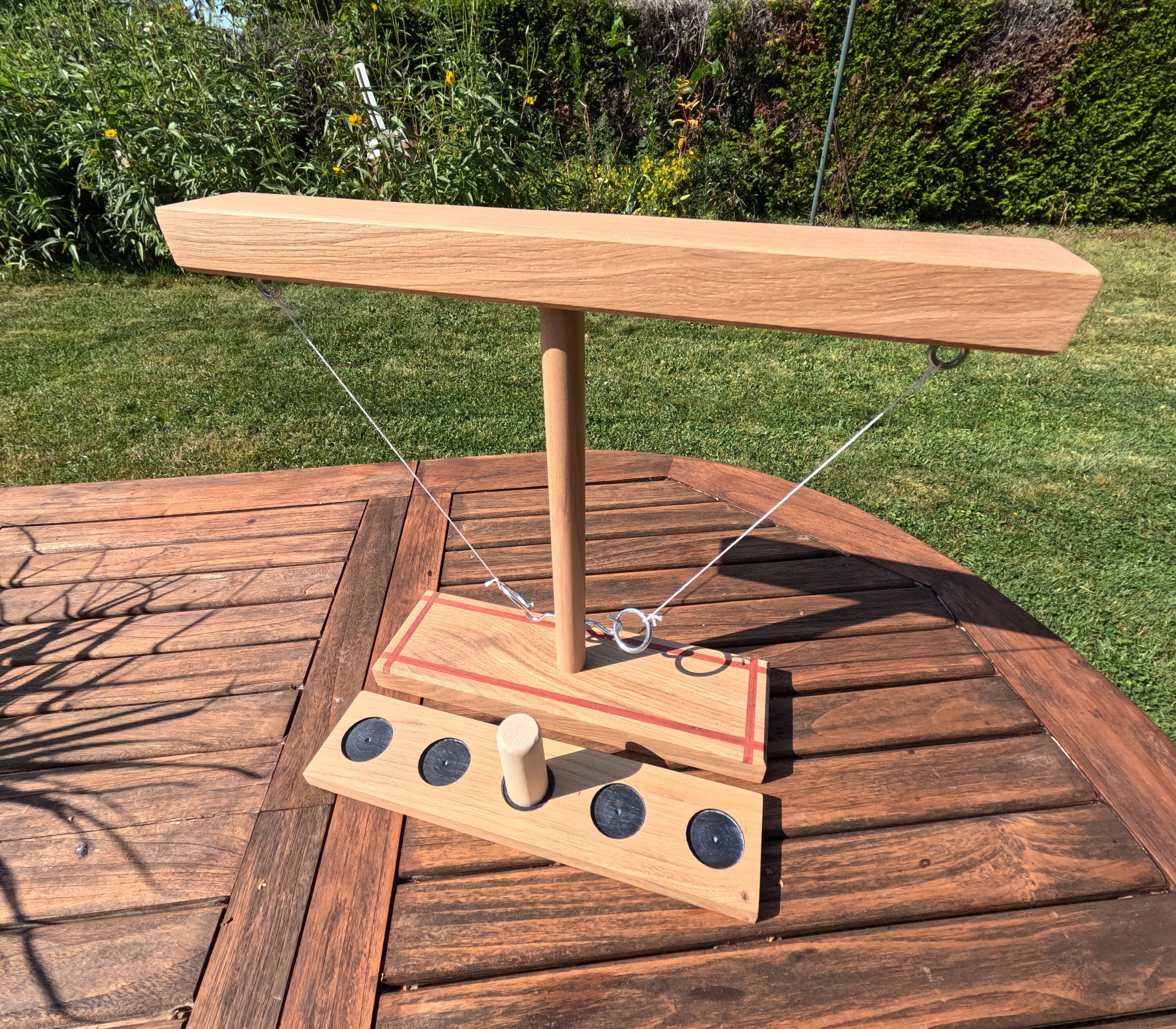 Oak and padouk ring game