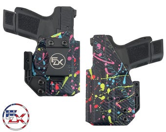 EDK Tactical Carbon Fiber Neon Splatter IWB Holster - Multi-Fit Design