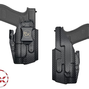 Glock 17 G17 with TLR1 Attachment (Open Ended) - Carbon Fiber - Inside the Waistband (IWB) Kydex Holster