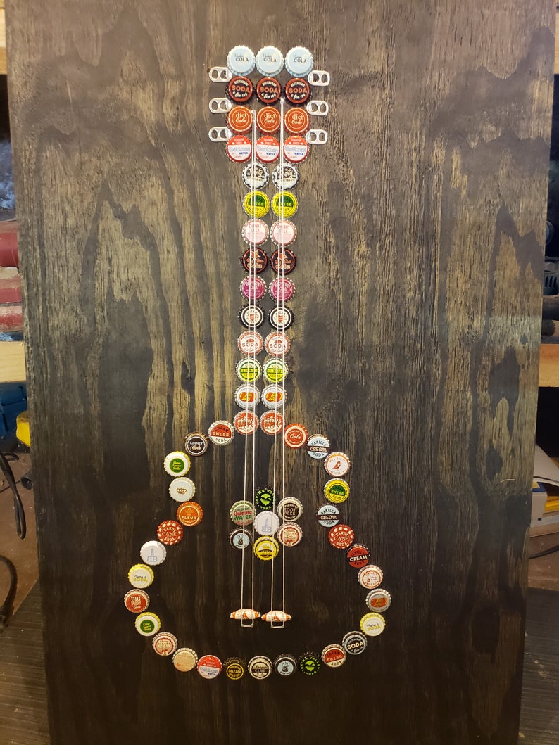 Bottle Cap Art Guitar 110