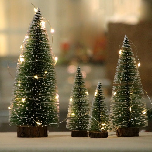 Snowy Green Mini Artificial Christmas Trees Small Christmas - Etsy