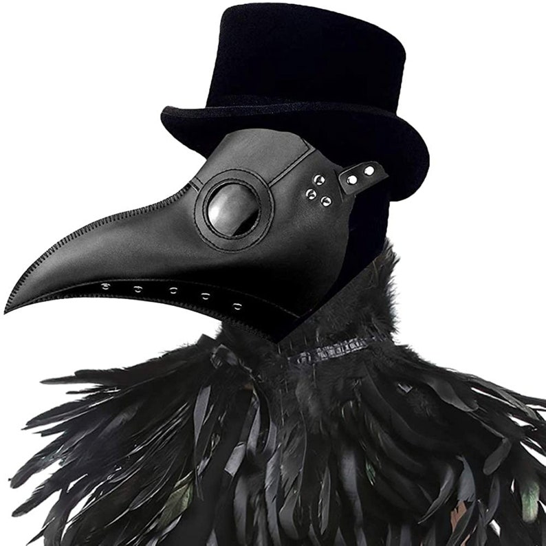 Pest Doktor Maske Schwarz – Schnabelmaske Mittelalter, Für Halloween & Karneval