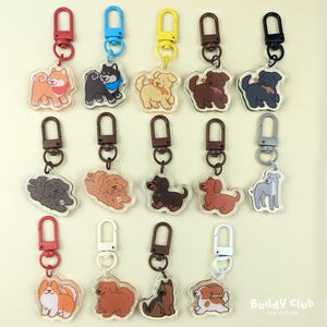 Dog Micro Charms 1.25", Lil guys, Buddy keychain, mini, Little, Labrador, Corgi, Dachshund, Shiba Inu, ECT
