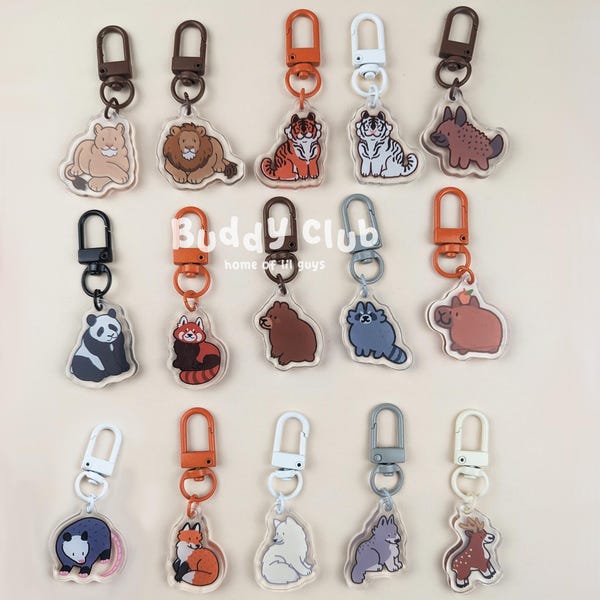 Mini Mammals Charms 1.25", Lil guys, Buddy keychain,