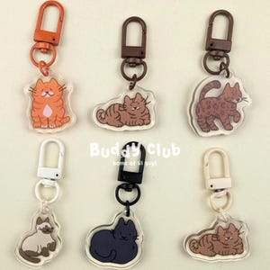 Cat Micro Charms 1.25", Lil guys, Buddy keychain, mini, Little, Orange, Siamese, Black, tabby, Bengal