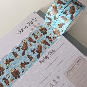 Sea otters /washi tape / 10 meters / Paper tape / Vegan