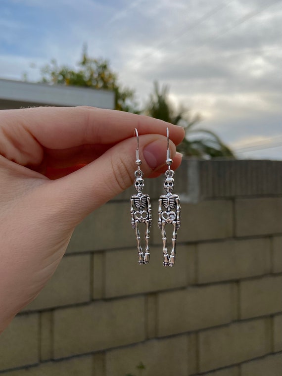 Skeleton Earrings Etsy