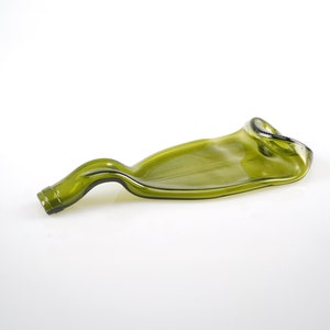 Gesmolten wijnfles glazen serveerschaal | Lepelsteun | Sleutelhanger | Geüpcycled keukendecor