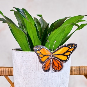 Monarch Butterfly Stained Glass Plant Pot huggers