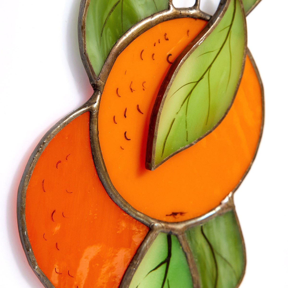 Orange Branch Stained Glass Sun Catcher Window Hanging Orange Tree Leaves Pendant Fruit Plant Garden Gift For - Etsy