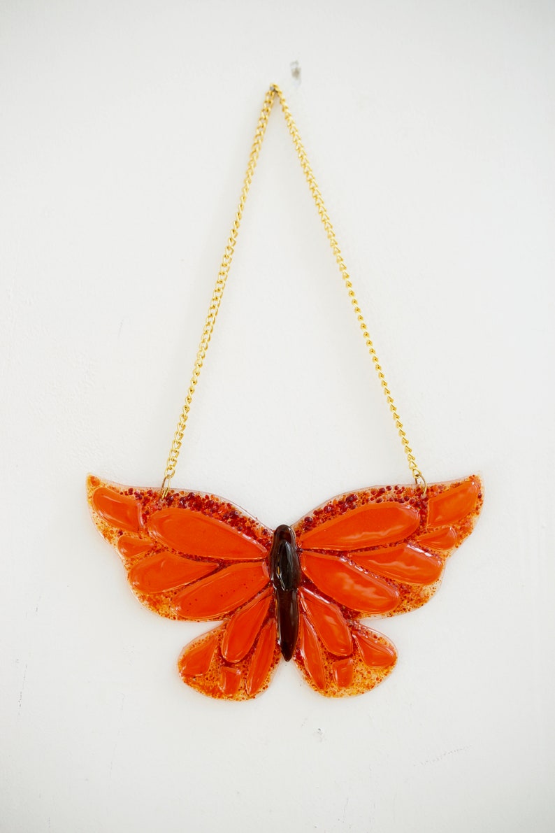 Fused Glass Butterfly Suncatcher Christmas Gift Window Etsy