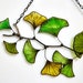 Ginkgo Leaf Stained glass sun catcher window hanging ginko biloba plant garden gift fensterdeko herbst 