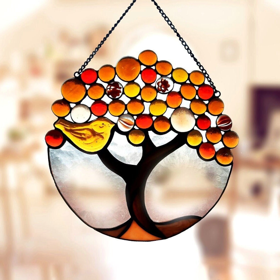 Hart levensboom glas in lood stijl suncatcher voor raamdecoratie perfect cadeau voor moeder of vriend(in) - België Hart levensboom glas in lood stijl suncatcher voor raamdecoratie perfect cadeau voor moeder of vriend(in) - België
