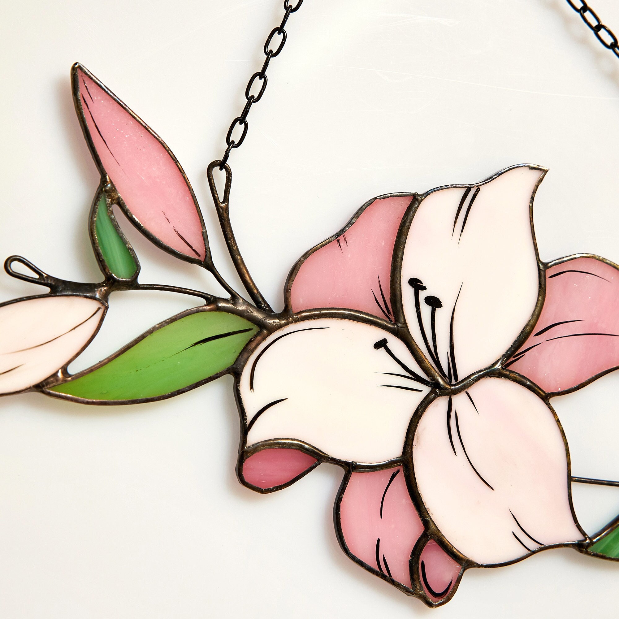 Lily Flower Stained Glass White Stain Glass Window Hangings Wall