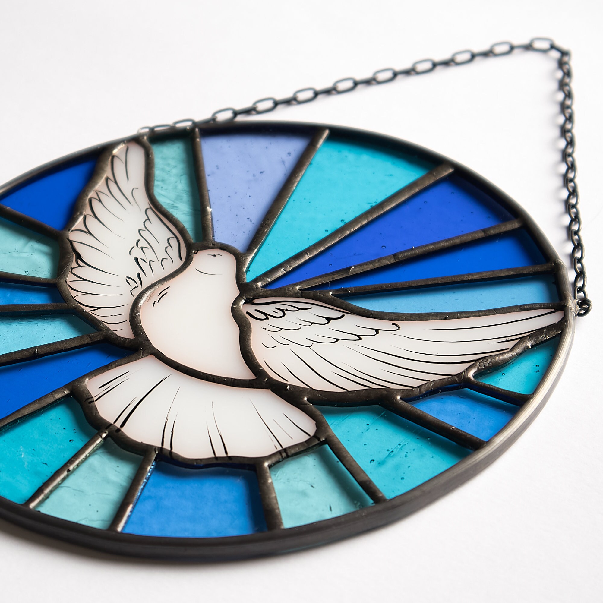 White Dove Stained Glass Window Suncatcher Holy Spirit Christian Symbol ...