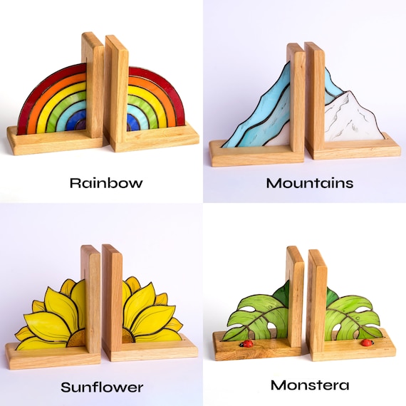 Amazon.com: Wood Rainbow Bookends Nursery Room Thematic