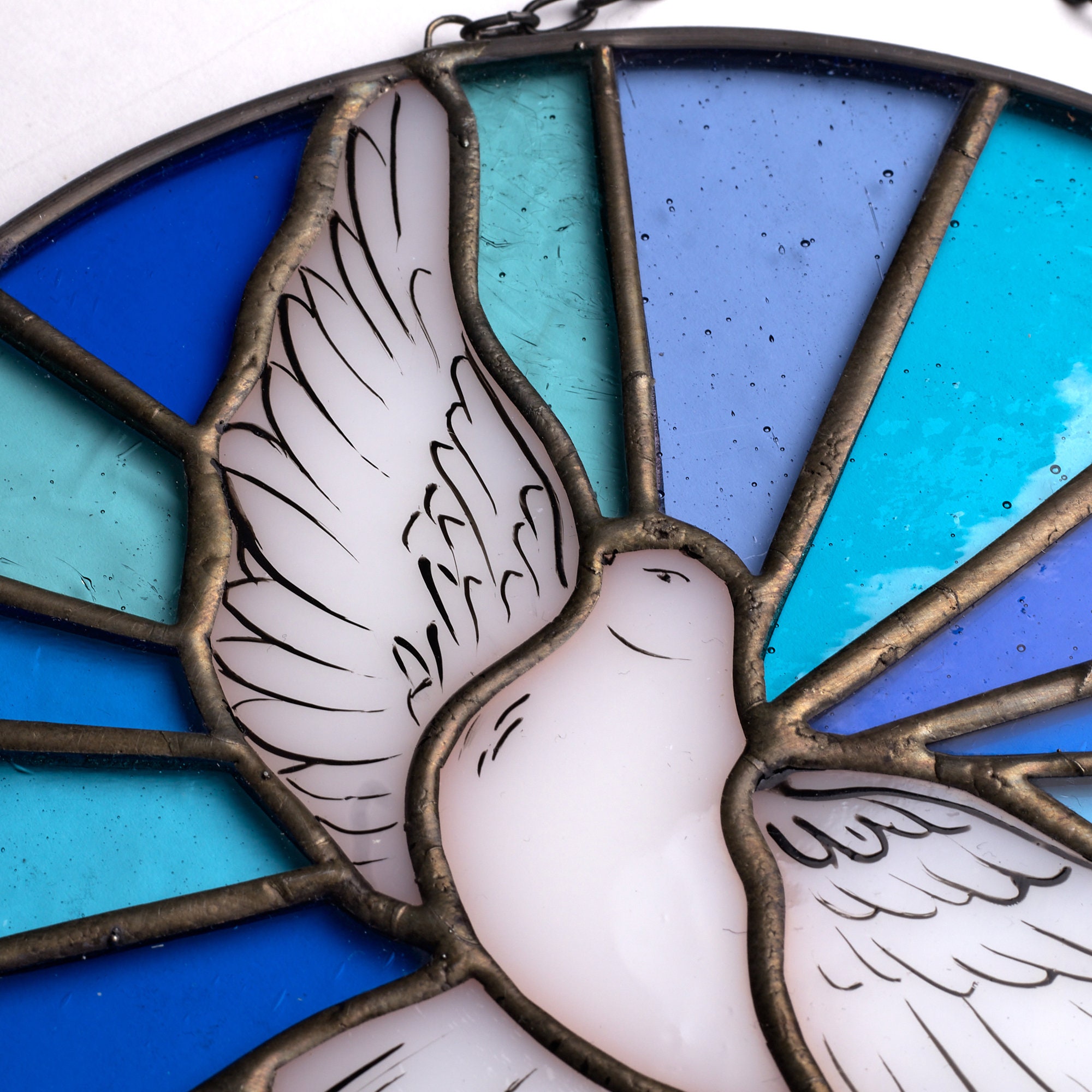 White Dove Stained Glass Window Suncatcher Holy Spirit Christian Symbol ...