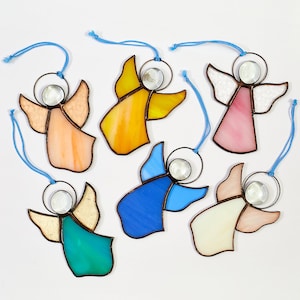 Set van 3/10/20 gebrandschilderd glas Dancing Angel Kerst Handgemaakte kerstboom Decor Ornament Mooie hangers Nieuwjaar engelenvleugels Natale