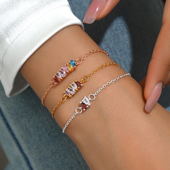 Birthstone Bracelet, Custom Birthstone Bracelet, Women Birthstone