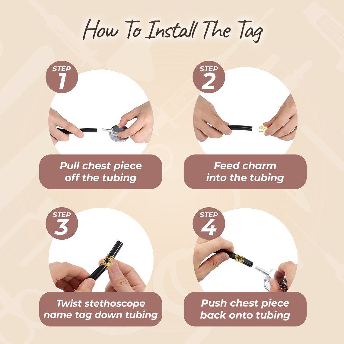Personalisiertes Stethoskop-Namensschild, Stethoskop-Anhänger, ID-Tag, Krankenschwesterwoche/Abschlussgeschenk für Krankenschwester, Arzt, medizinische Assistentin