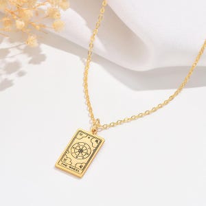 Collana personalizzata con carta dei tarocchi, gioielli con tarocchi, carta del sole, carta della forza, regali di compleanno, gioielli spirituali, regali di Natale
