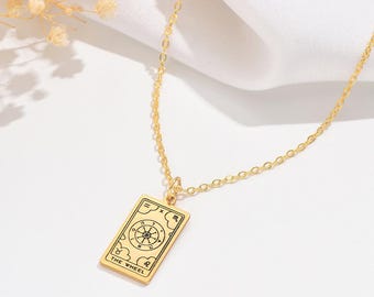 Personalized Tarot Card Necklace, Tarot Jewelry, The Sun Card, Strength Card, Birthday Gifts, Spiritual Jewelry, Christmas Gifts