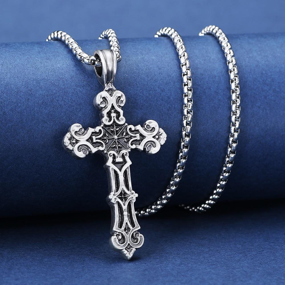 925 Sterling Silver Ornate Cross Pendant Necklace – Vintage Filigree ...