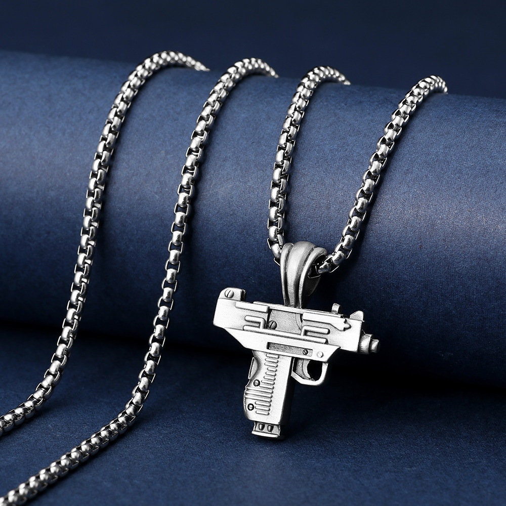 Pendant Necklace Supreme Uzi Chain Silver 925 Guaranteed Uzi Pendant