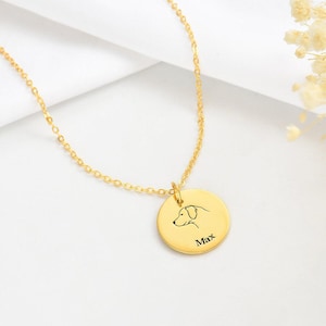 Custom Dog Name Necklace, Personalized Jewelry for Pet Lover, Animal Pet Memorial Gift, Dog Breed Silhouette Necklace, Engraved Dog Necklace
