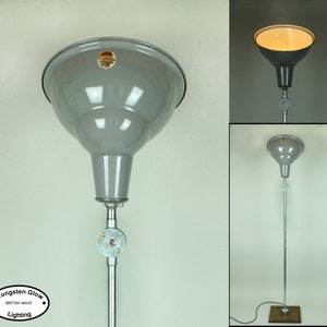 13" Benjamin Crysteel Parabolic Enamel shade tall light - Utillitarian styled high uplighter 168cm