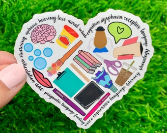 Speech Therapist Sticker | SLP sticker | SLP grad gift | Cf Slp | Speech Pathologist Sticker | Essentials Heart Sticker | Speech Therapy