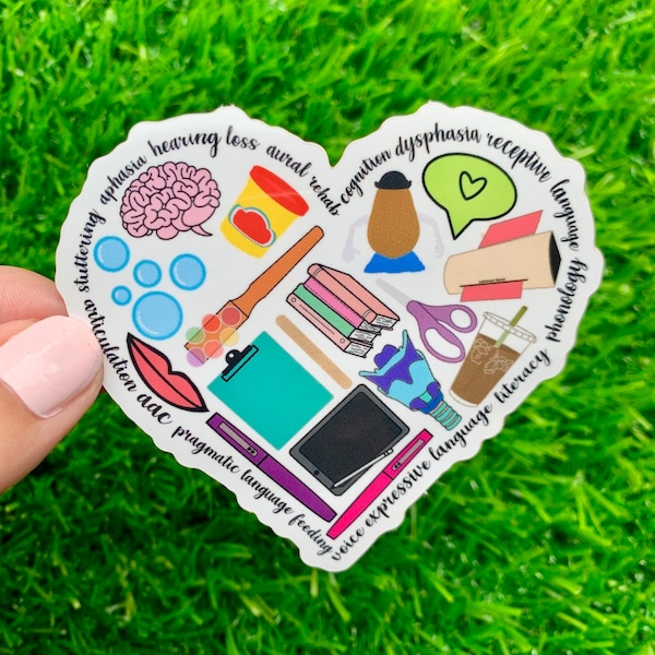 Speech Therapist Sticker | SLP sticker | SLP grad gift | Cf Slp | Speech Pathologist Sticker | Essentials Heart Sticker | Speech Therapy