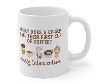 Clinical Fellow slp Mug | SLP mug | SLP grad gift | Cf Slp | Speech Pathologist Mug | Name Tag Mug | Speech Therapy