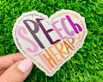 Speech Therapy Heart Sticker: SLP Grad Gift