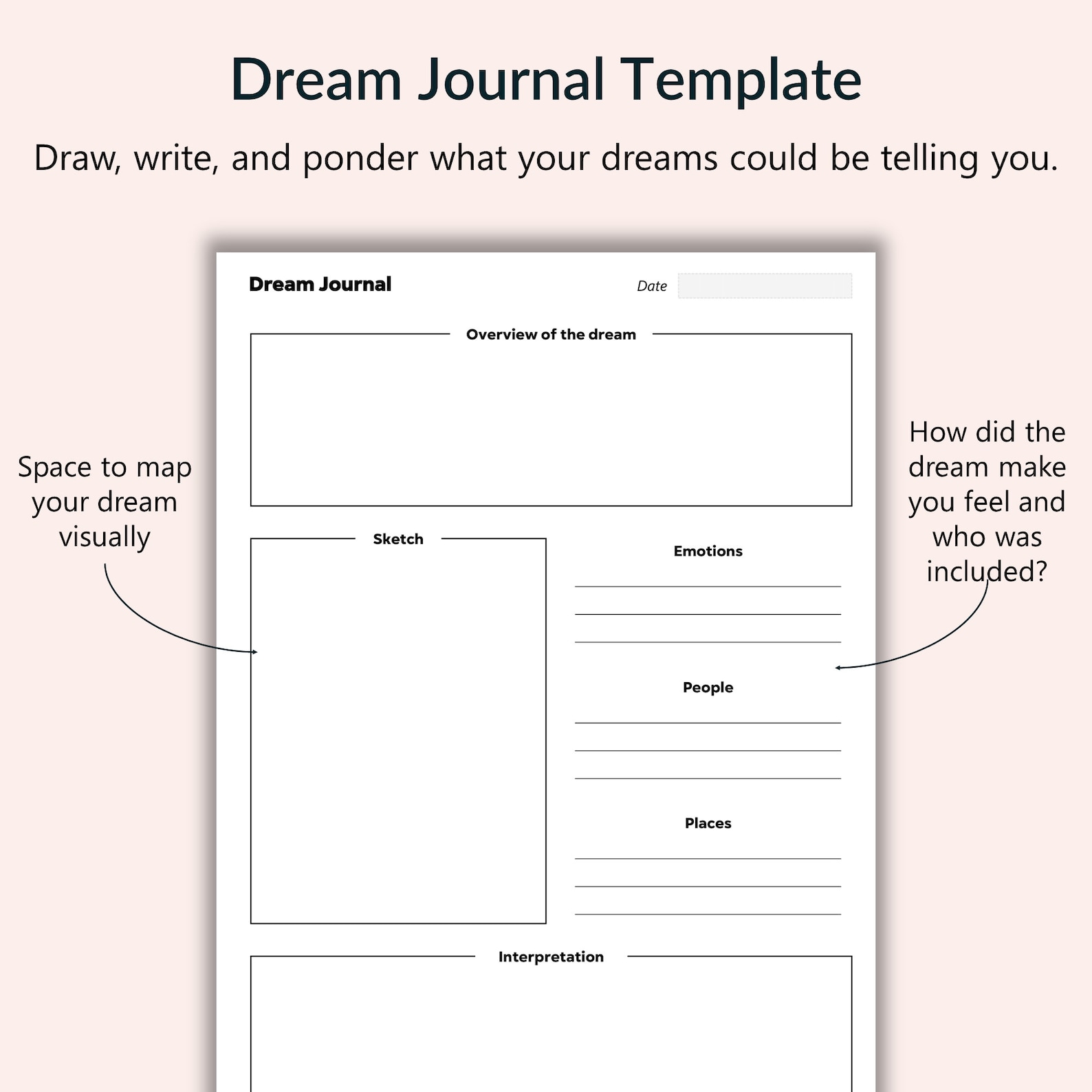 Dream Journal Printable Log Template Digital PDF Paper Ipad Etsy Canada Dream Journal Printable Log Template Digital PDF Paper Ipad Etsy Canada