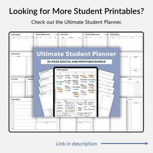 Student Assignment Planner Printable for College Instant - Etsy Australia