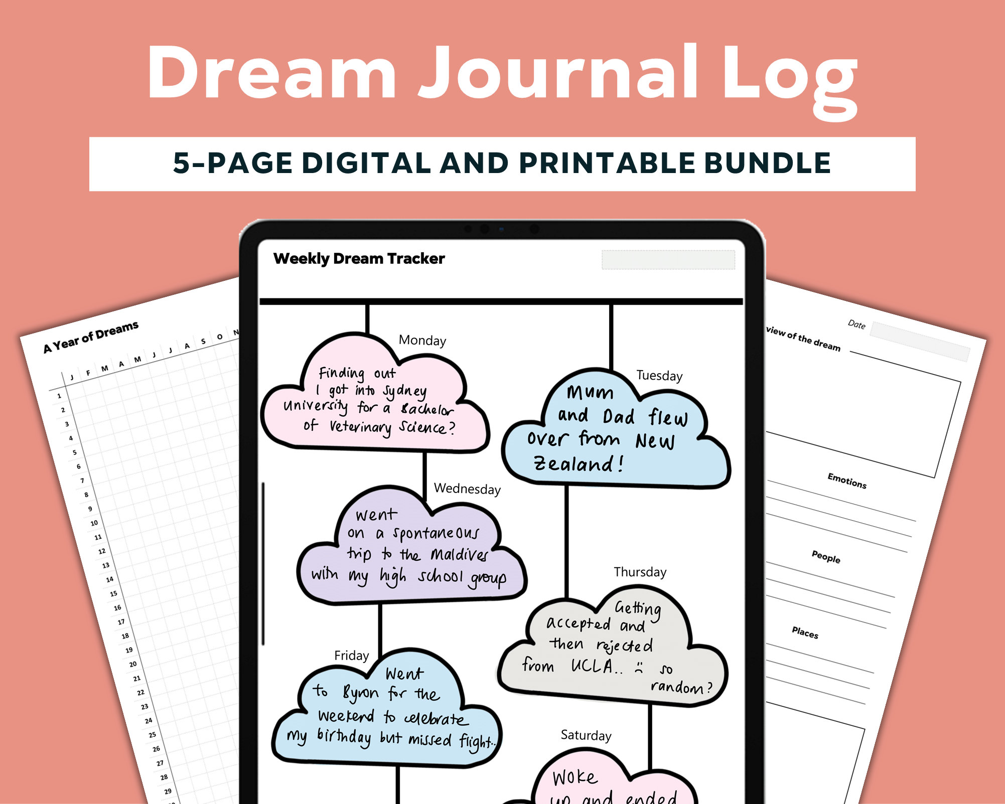 Dream Journal Printable Log Template Digital PDF Paper Ipad Etsy Canada dream-journal-printable-log-template-digital-pdf-paper-ipad-etsy-canada