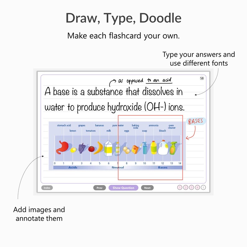 500 Digital Flashcards Ipad Goodnotes Notability Student Etsy Australia