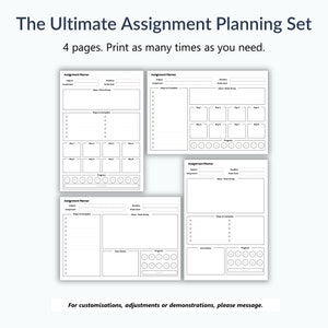 Student Assignment Planner Printable for College Instant - Etsy Australia