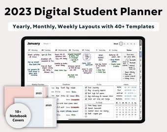 college assignment organizer 2023 Ultimate Student Digital Planner, PDF iPad Goodnotes Notability, Yearly Monthly Weekly Plan, College Finance Minimal Personal Templates