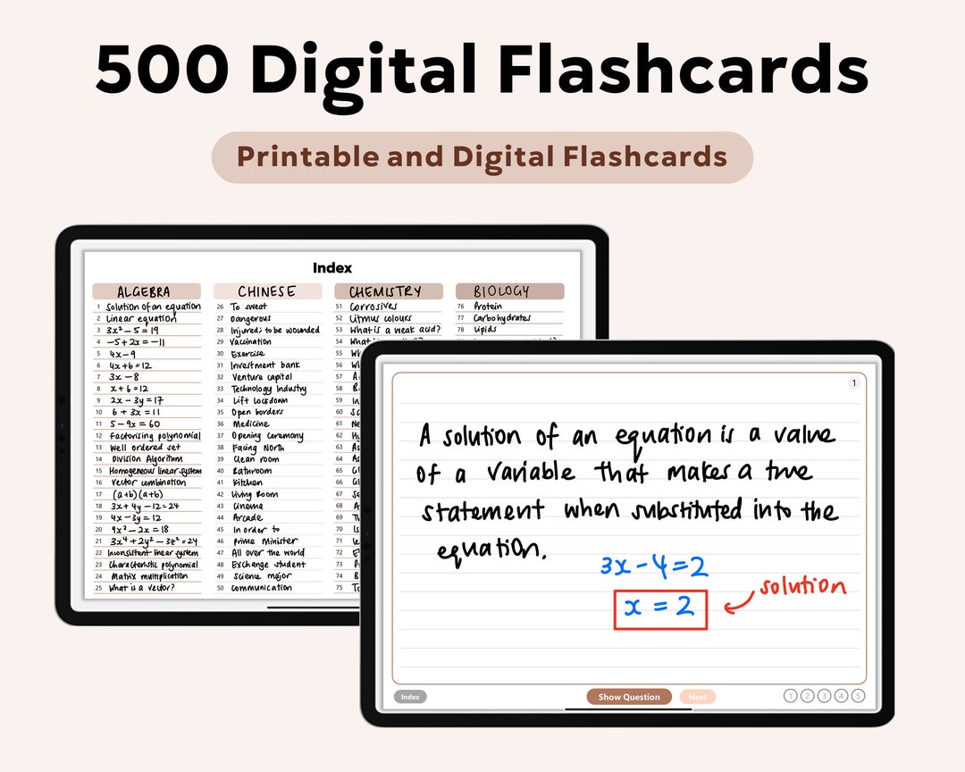 500 Digital Flashcards iPad Goodnotes Notability Student Etsy Australia